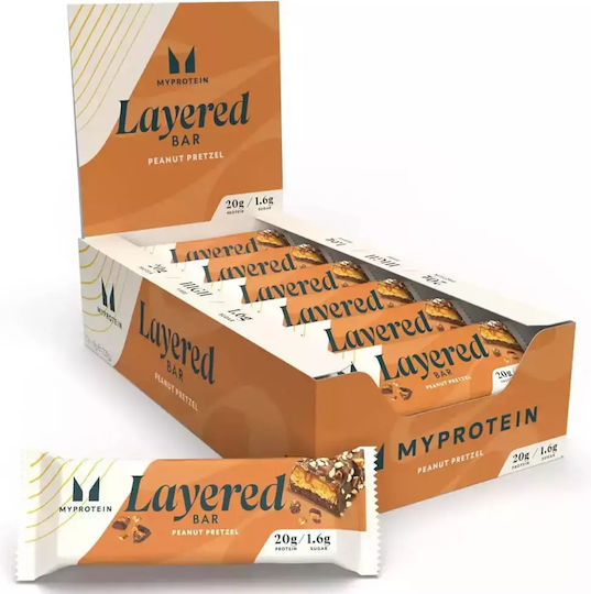 Myprotein Layered Bars with 20gr Protein & Flavor Chocolate Peanut Pretzel 12x60gr