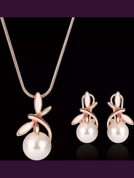 Set with Necklace , Earrings & Pendant with Pearls