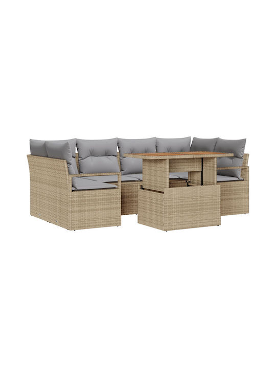 Garten- und Outdoor-Möbelsets Wohnbereich 7 Stü...