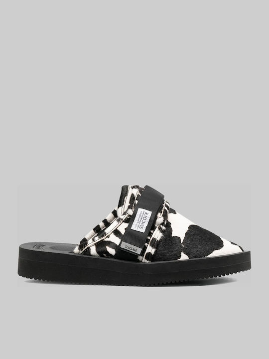 Suicoke Leather Black Slippers