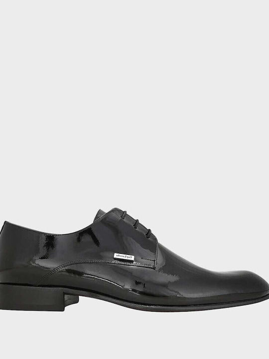 Stellen Men's Patent Leather Dress Shoes Black