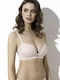 Μπεζ Strapless Σουτιέν Push Up χωρίς Μπανέλες