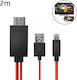 Micro USB мъжко към HDMI 1.3 MHL адаптер кабел 2м