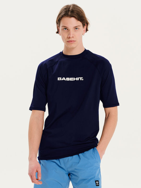 Basehit UPF 50+ Men Short Sleeve Sun Protection Shirt Blue