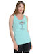 Women's Athletic Blouse Sleeveless Turquoise