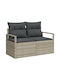 Zweisitziges Sofa Außenbereich Rattan mit Kissen 55x55x37cm