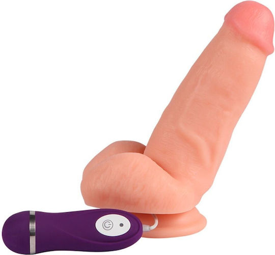 Shequ Red Eagle Realistic Vibrator with Remote Control 17cm Flesh
