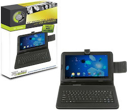 Point of View Flip Cover Din Piele Cu Tastatură Universal 10" Neagră