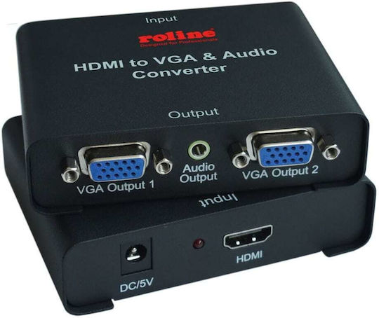 Roline HDMI сплитер 14.01.3526 от 1 HDMI женски към 2x VGA женски 1080p