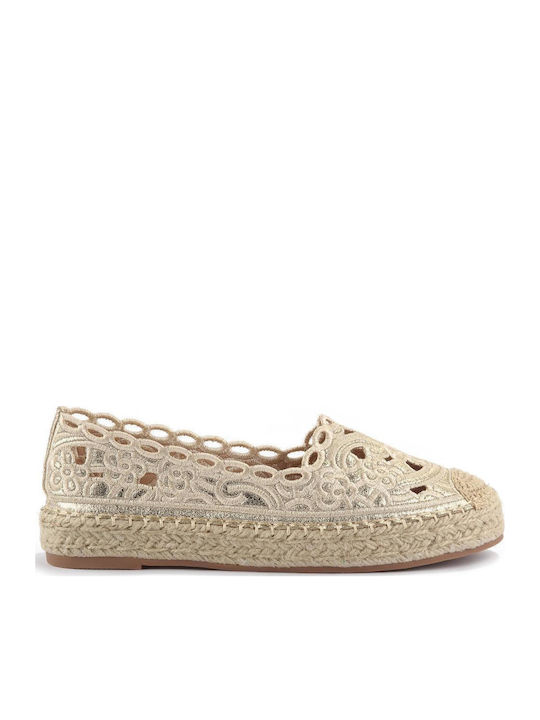 Women's Knitted Espadrilles Gold