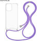 Sonique Armor Clear Silicone Case with Cord for...