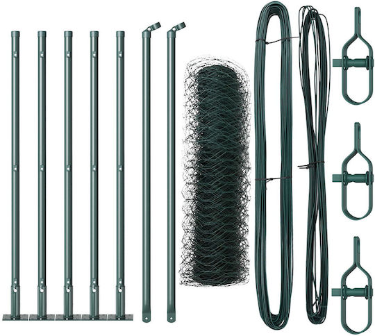vidaXL Plasă de sârmă Galvanizat Module Verde 0.6x10m