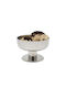 Leg Ice Cream Serving Bowl Round Inox Silver with Diameter 10.5cm