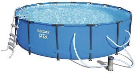 Bestway Piscină Rotundă PVC 14.97lt Cu Cadru Metalic 457x40.5cm Albastră