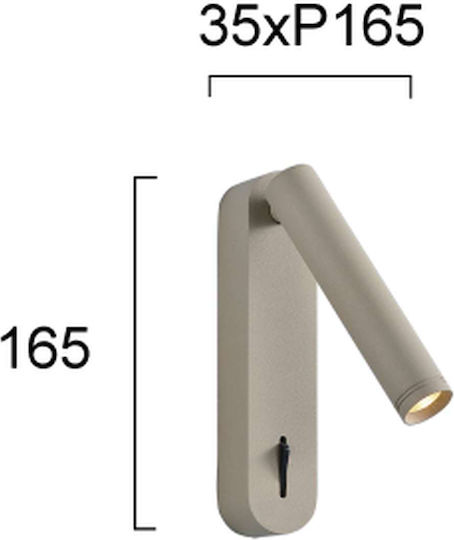 Viokef Lamp Wall with Integrated LED and Warm White Light Beige 3.5x16.5x165cm
