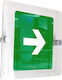 Sign 15x15cm ''Right Direction'' Green-white Thickness 5mm Acrylic Plexiglass 316222