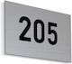 Klebendes Schild Nummernrahmen ''Nummer Ihrer Wahl'' 130×90mm Inox Matt Schwarz Acryl Kunststoff 3mm Nr. 536655