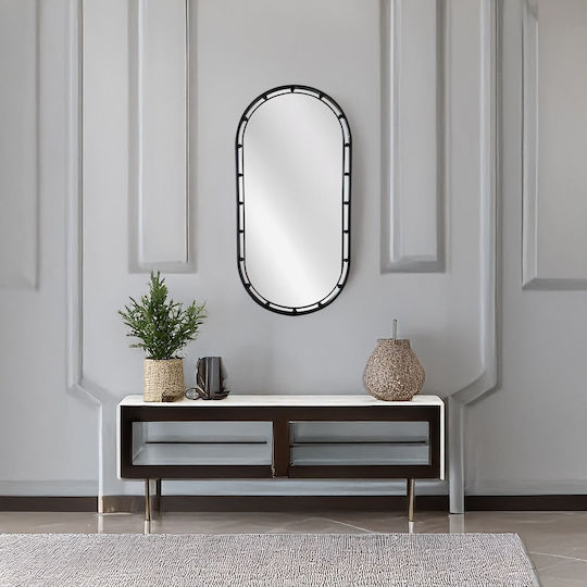 Artekko Dia Wandspiegel Oval mit Schwarz Metallisch Rahmen 100x50cm 1Stück