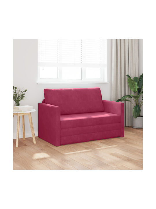 Doppelsitzer Sofa Bett Samt Rote 124x204x61cm
