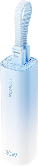 Romoss PSC05C Power Bank 5000mAh 10.5W με Θύρα USB-C Power Delivery Μπλε