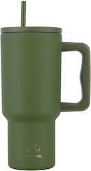 Estia Straw Tumbler XL Save the Aegean 900ml Forest Spirit