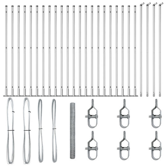 vidaXL Draht für Gartenzaun aus Stahl 3.2x150cm 13Stück Gray