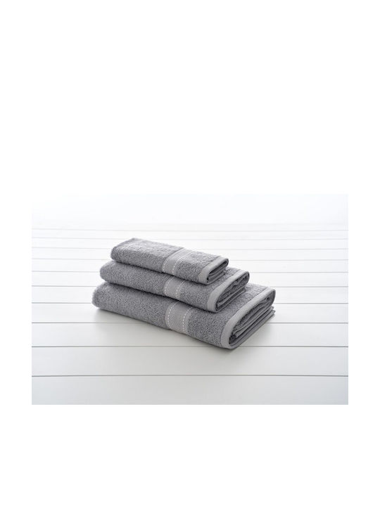 Vesta Home Bath Towel Set 3 pcs Zeta 1 Gray Weight 480gsm