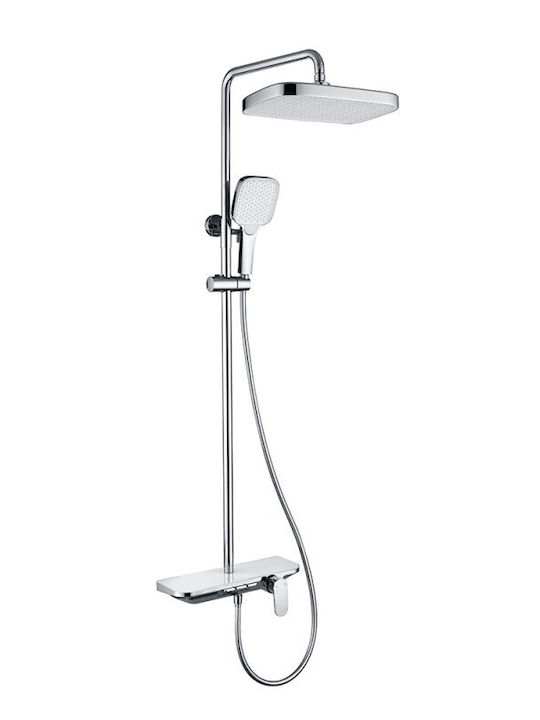 Inter Ceramic Duschsäule ohne Armatur 33cm Silber