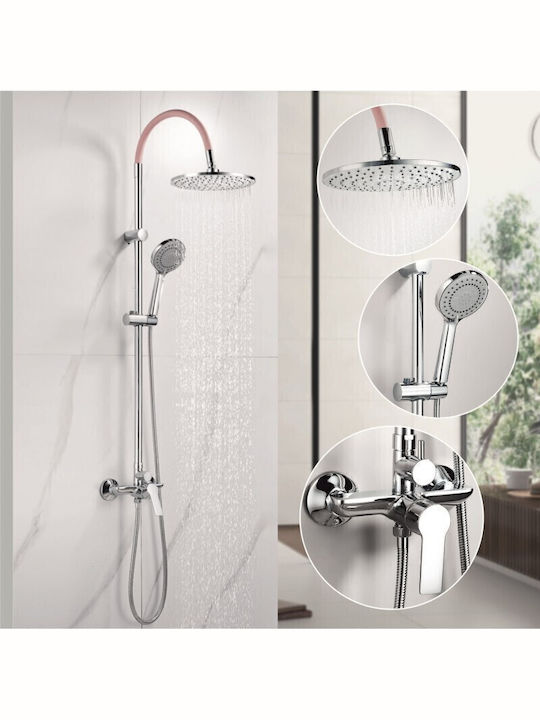 Inter Ceramic Coloană de duș fără Baterie Roz Inter Ceramic Coloană de duș fără Baterie Roz