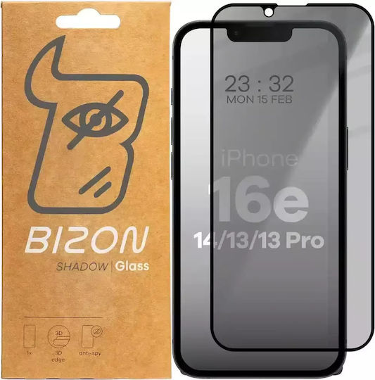 Bizon Blueo Tempered Glass Black Compatible with iPhone 17e 16e 14 13 13 Pro Xiaomi 13 Pro