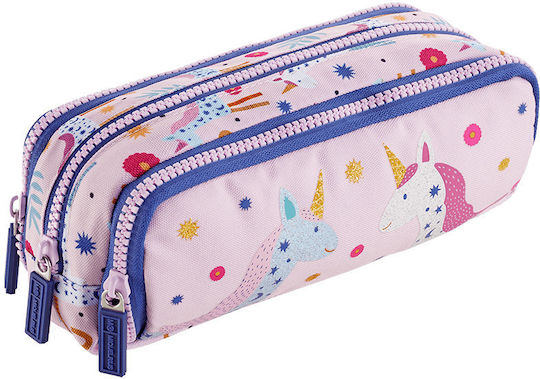 Miquelrius Case Pencil Case with 3 Compartments Pink