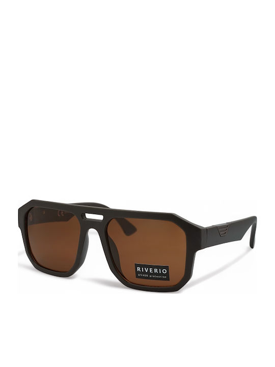 Riverio Unisex Γυαλιά Ηλίου με Καφέ Κοκκάλινο Σκελετό και Καφέ Φακό RV52532