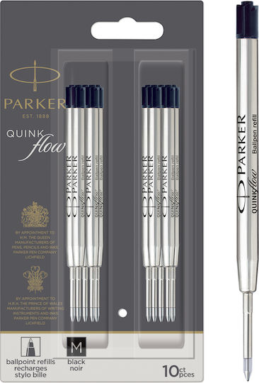 Parker Quinkflow Kugelschreiber Ersatz- und Füllfederhaltertinten für Stift Medium Schwarz