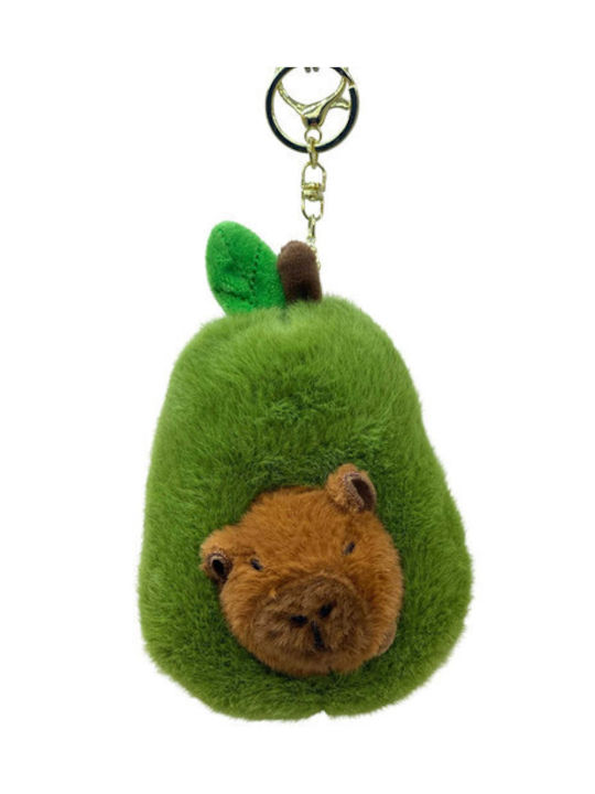 Plush Capybara Schlüsselanhänger Reel Coming Out Avocado
