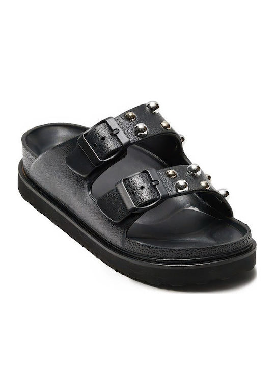 Γυναικεία Σανδάλια Flatforms Black/Silver