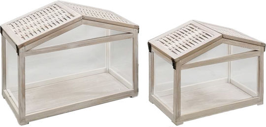 InTheBox Laterne Set Tischplatte Weiß 46x26x34cm 2Stück