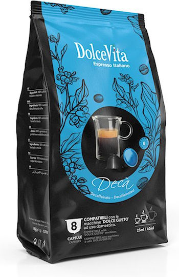 Dolce Vita Capsule Espresso Decafeinizat Compatibile cu Mașina Dolce Gusto 80capace