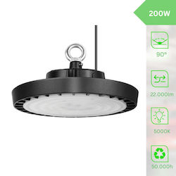 Masterled Φωτιστικό Καμπάνα 200W Ψυχρό Λευκό 22000lm με Ενσωματωμένο LED Ø310xΥ9.95cm