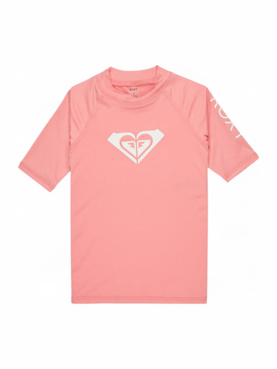 Roxy Whole Hearted Παιδικό Μαγιό Μπλούζα Ροζ