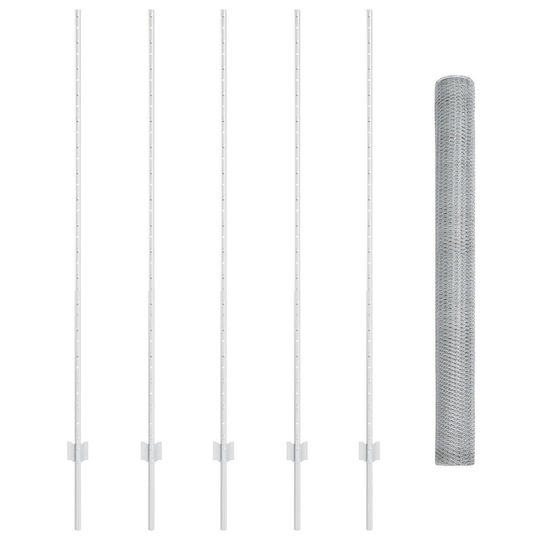 Zaunpfosten 10 Stk. U-Profil 160 cm Verzinkter Stahl Sechseckzaun 1,6x10 m Verzinkter Stahl