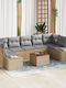Garten- und Outdoor-Möbelsets Typsatz Wohnbereich 7 Stück Beige mit Kissen