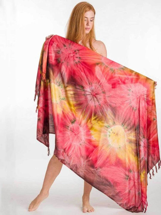Γυναικέιο Παρεό Rima Tie Dye Κρόσσια 294-9 Red
