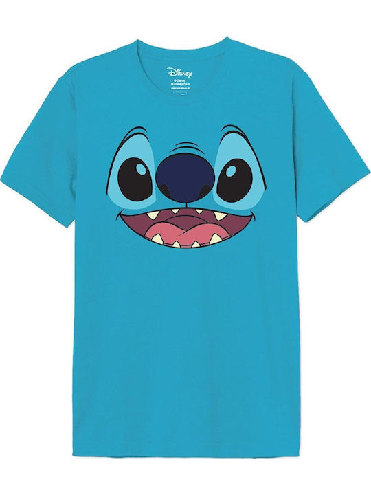 Cotton Division Disney Lilo & Stitch Smile T-shirt Blue Wdits045
