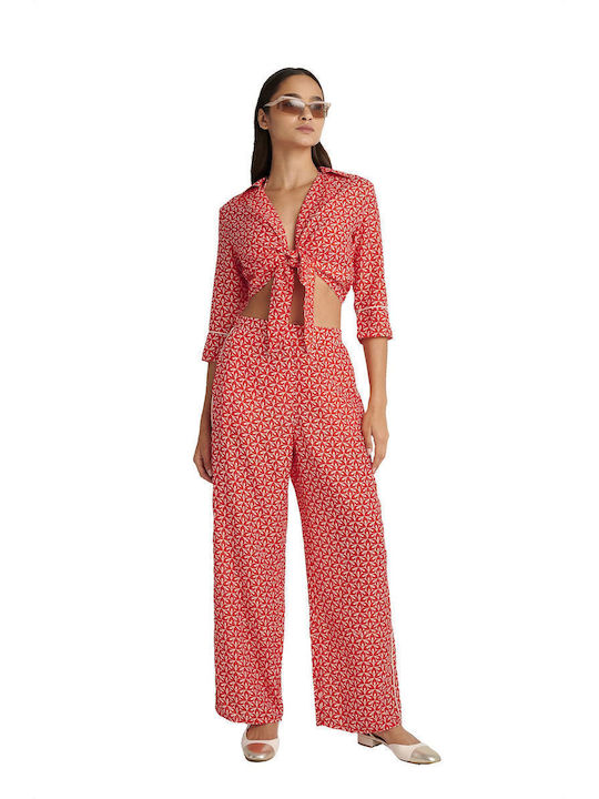 Blu4u Women's Pants Beachwear Coral