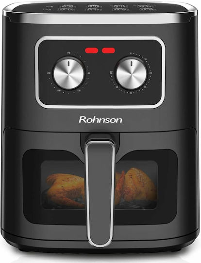 Rohnson Heißluftfritteuse mit Doppel-Abnehmbarer Korb 5Es Schwarz R-2801