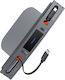 Usams Φορτιστής Αυτοκινήτου Us-sj649 Tesla 3/y 2x Καλώδια Usb/usb-c Θύρες 60w Γκρι Sj649hub01