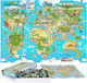 Retro 8-Bit Pixel Puzzle 1000 Teile Level 3 Weltkarte