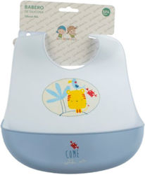 Gamberritos Kids Waterproof Bib Silicone with Button & Pocket Sky Blue