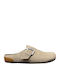 Lederne Winter Damen Hausschuhe Beige