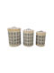 InTheBox Set of Decorative Baskets Wooden with Lid White 36x36x52cm 3pcs